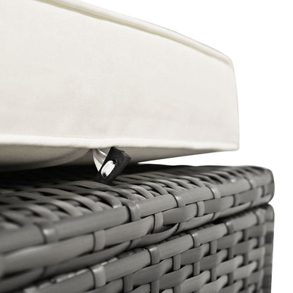 Set di divani da giardino in rattan PE da 6 pezzi con contenitore e sedili regolabili