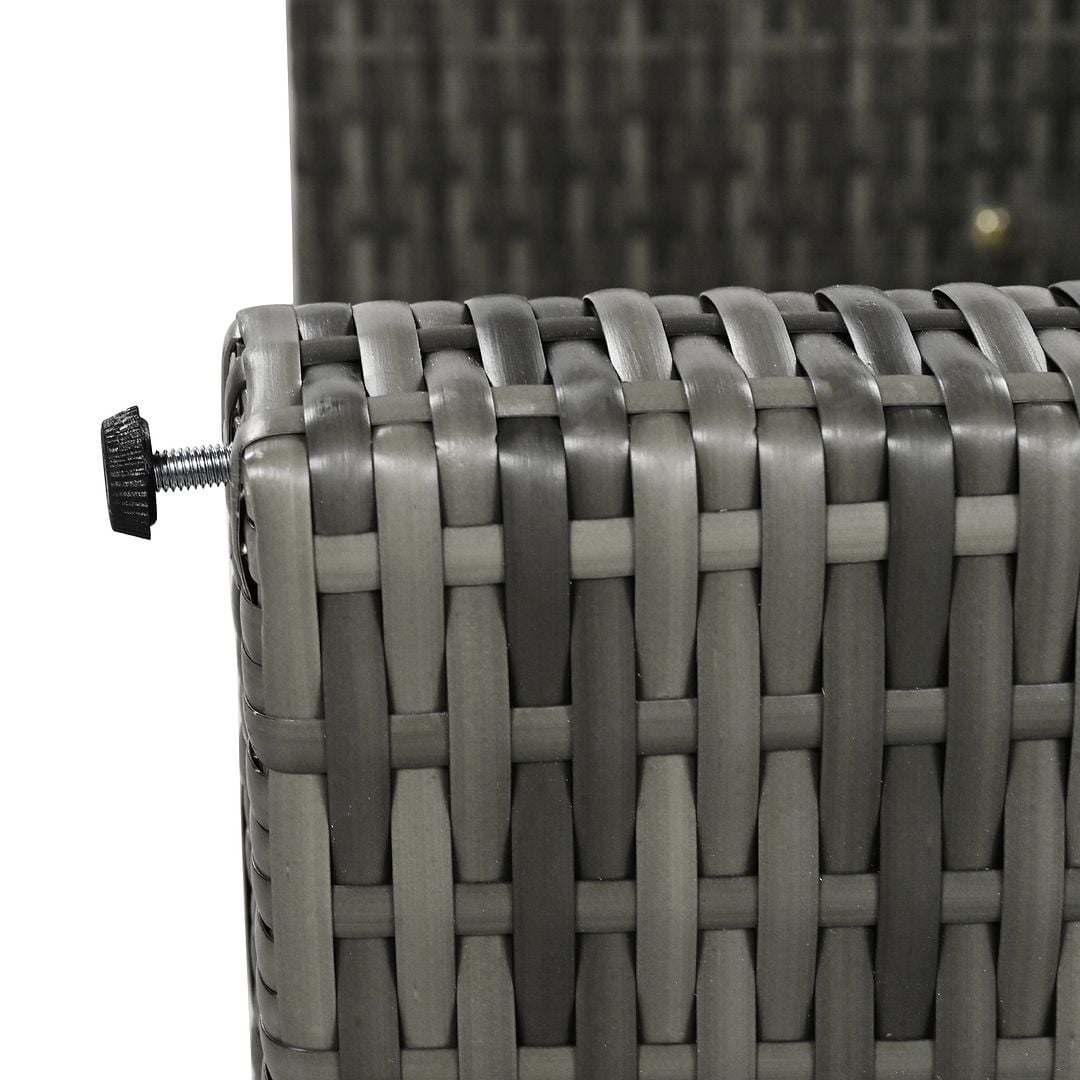 Set di divani da giardino in rattan PE da 6 pezzi con contenitore e sedili regolabili