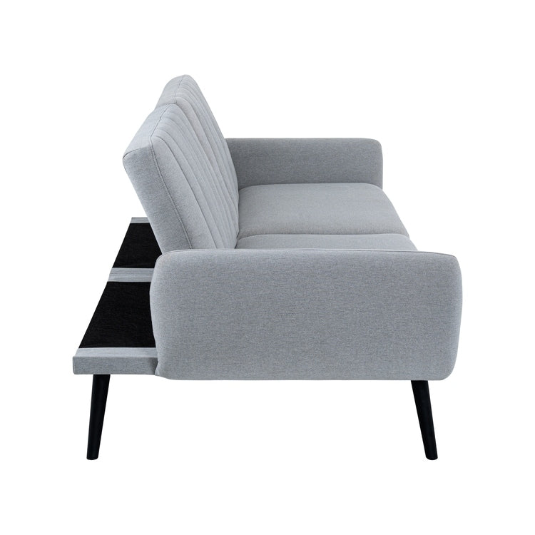 Divano letto futon moderno, divano futon convertibile, divano letto in lino con schienale diviso per soggiorno