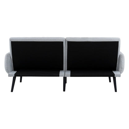 Divano letto futon moderno, divano futon convertibile, divano letto in lino con schienale diviso per soggiorno