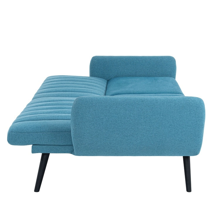 Divano letto futon moderno, divano futon convertibile, divano letto in lino con schienale diviso per soggiorno