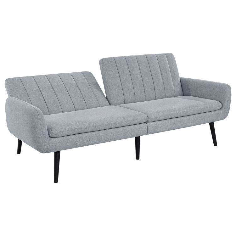 Divano letto futon moderno, divano futon convertibile, divano letto in lino con schienale diviso per soggiorno