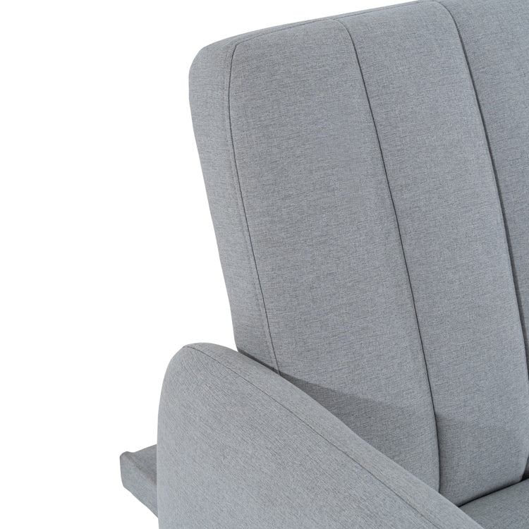 Divano letto futon moderno, divano futon convertibile, divano letto in lino con schienale diviso per soggiorno