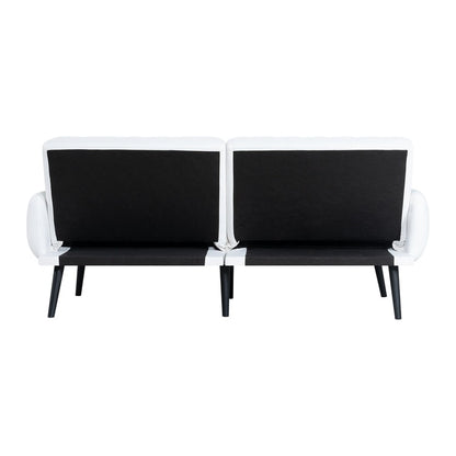 Divano letto futon moderno, divano futon convertibile, divano letto in lino con schienale diviso per soggiorno