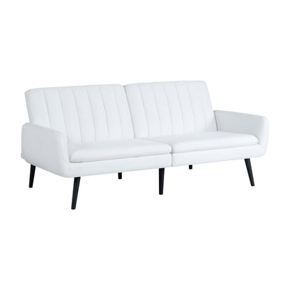 Divano letto futon moderno, divano futon convertibile, divano letto in lino con schienale diviso per soggiorno