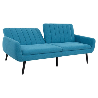 Divano letto futon moderno, divano futon convertibile, divano letto in lino con schienale diviso per soggiorno