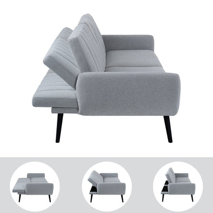 Divano letto futon moderno, divano futon convertibile, divano letto in lino con schienale diviso per soggiorno