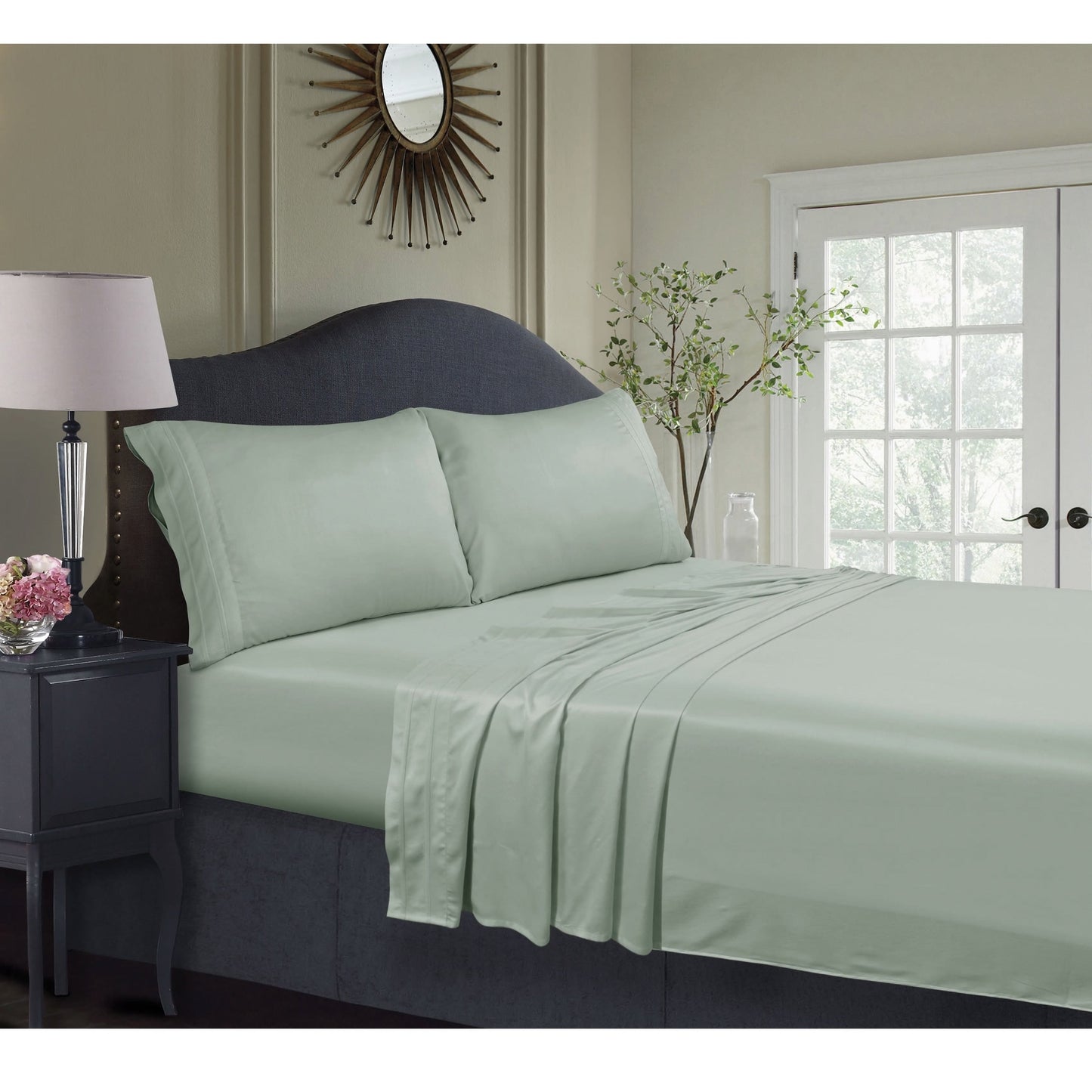 Set di lenzuola con tasche extra profonde in rayon di bambù a 300 fili