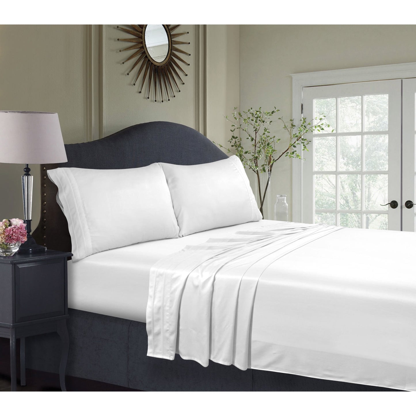 Set di lenzuola con tasche extra profonde in rayon di bambù a 300 fili