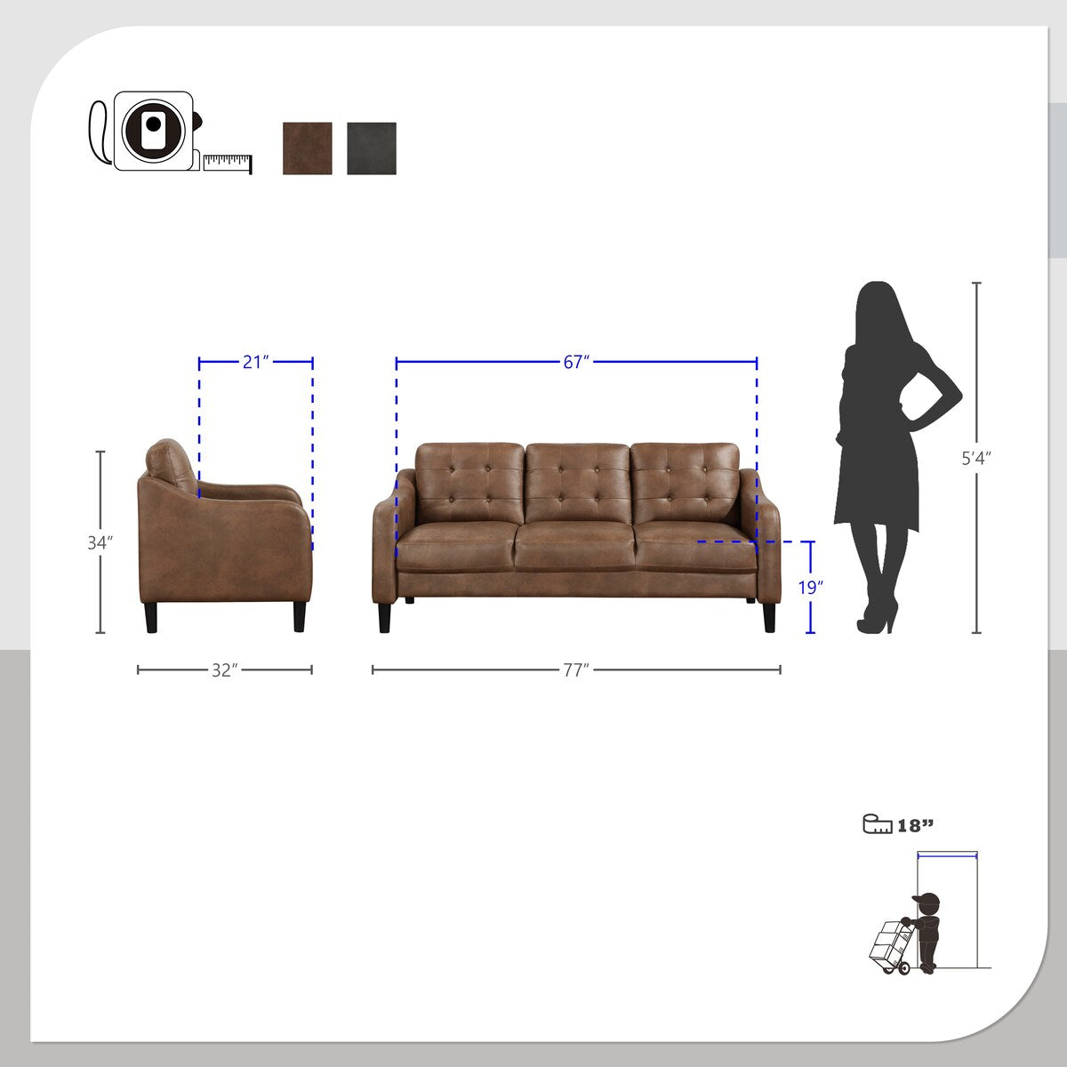 Divano da soggiorno in microfibra lucida Reagan