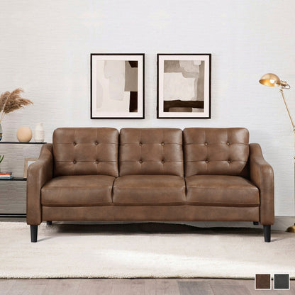 Divano da soggiorno in microfibra lucida Reagan