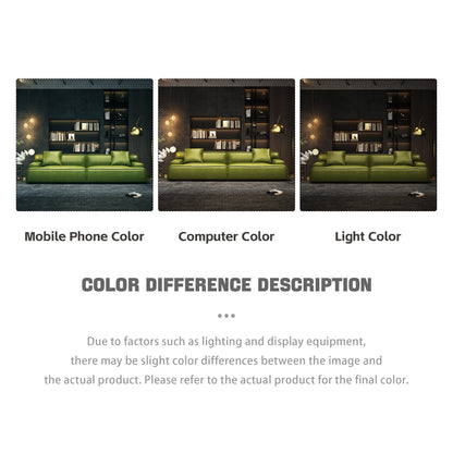 Divano con braccioli incassati, imbottito in pelle per soggiorno - 110,2 W - 110,2 x 28,35