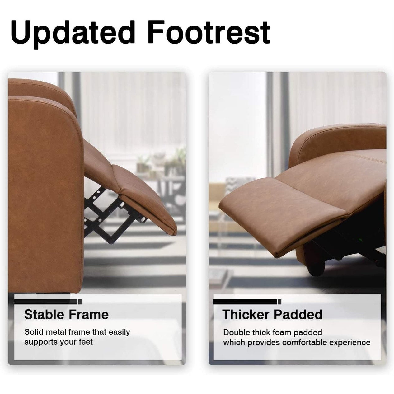 Poltrona reclinabile Homall in pelle PU, divano singolo per soggiorno, reclinabile