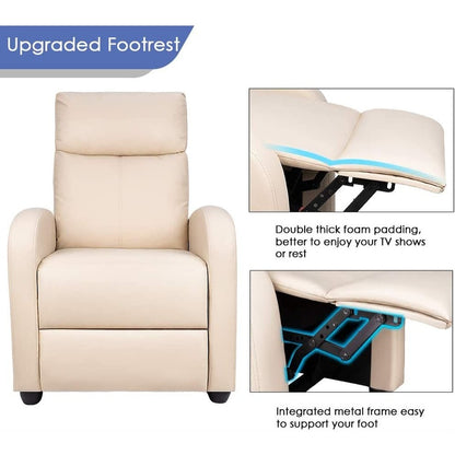 Poltrona reclinabile Homall in pelle PU, divano singolo per soggiorno, reclinabile