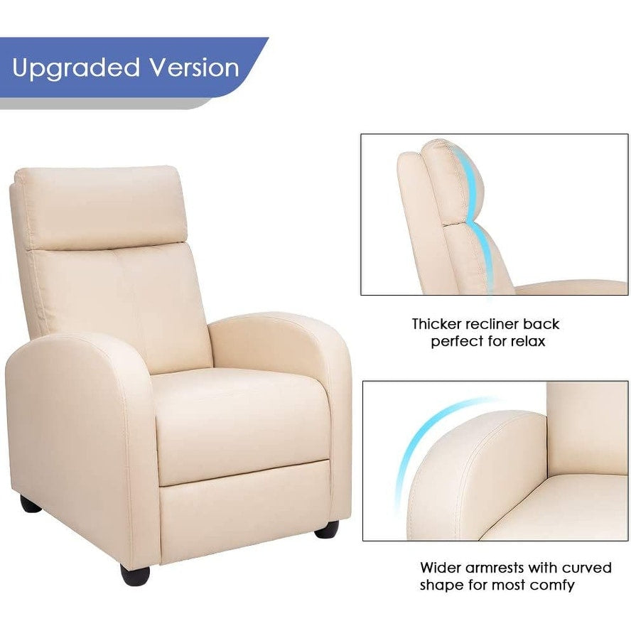 Poltrona reclinabile Homall in pelle PU, divano singolo per soggiorno, reclinabile