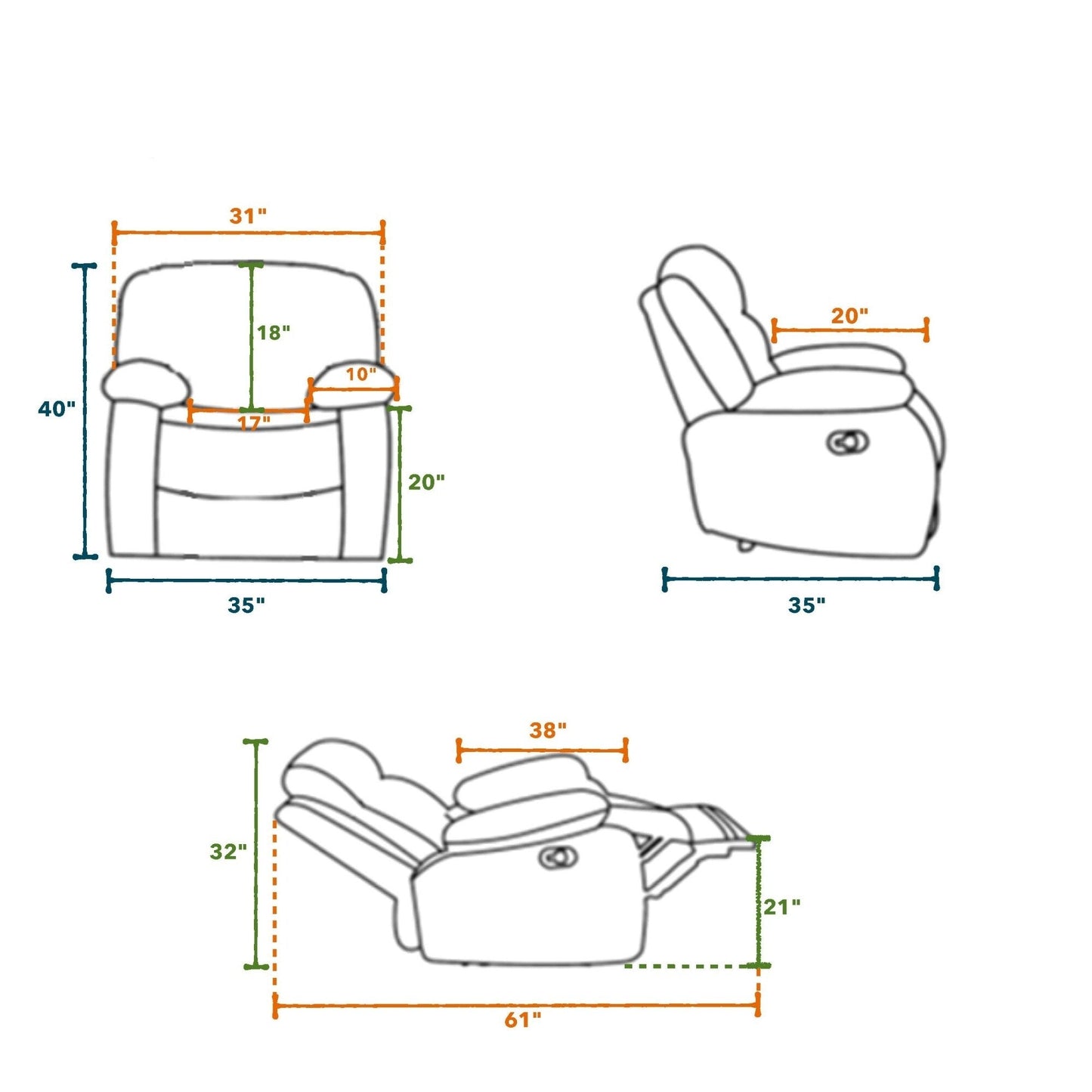 Poltrona reclinabile per soggiorno