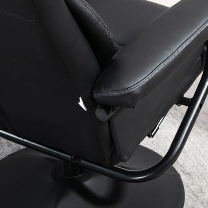 Poltrona reclinabile con poggiapiedi girevole, in similpelle