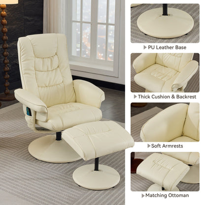 Poltrona reclinabile con pouf