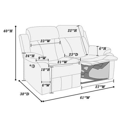 Divano reclinabile Poundex