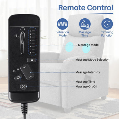 Poltrona reclinabile regolabile per massaggi, piccola poltrona per home theater, per soggiorno e adulti