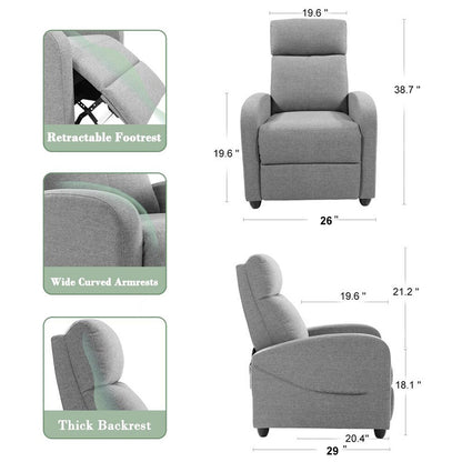 Poltrona reclinabile per massaggi, poltrona reclinabile con schienale reclinabile, poltrona reclinabile per home theater
