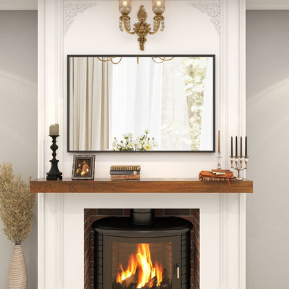 Specchio da parete per bagno rettangolare classico con cornice in metallo