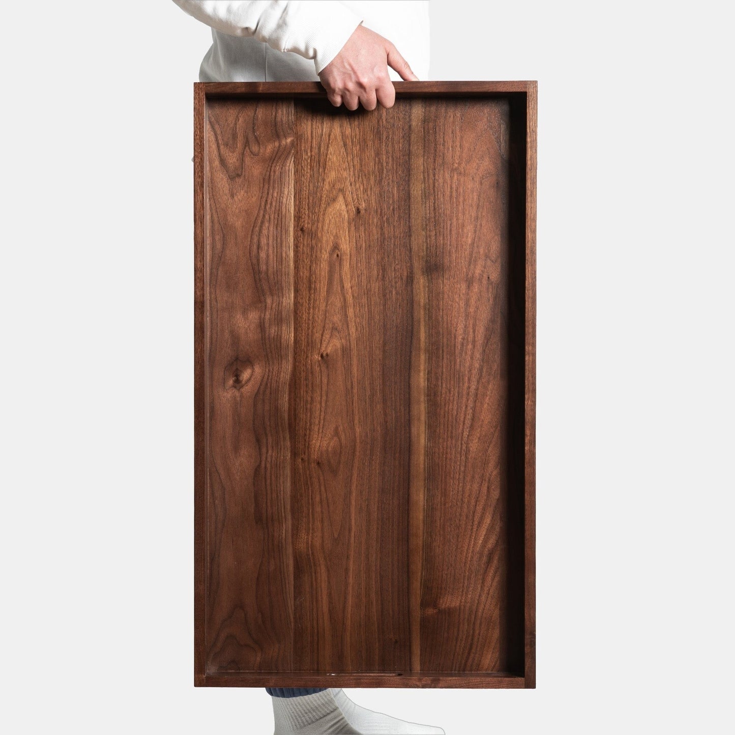 Vassoio da portata rettangolare in legno di noce nero KINWELL