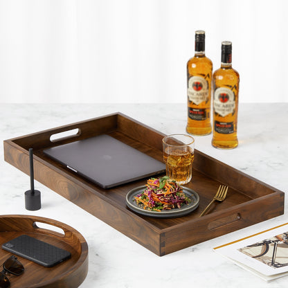 Vassoio da portata rettangolare in legno di noce nero KINWELL