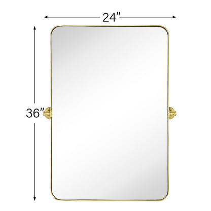 Specchio da parete in metallo girevole e inclinabile rettangolare Jonathan TEHOME
