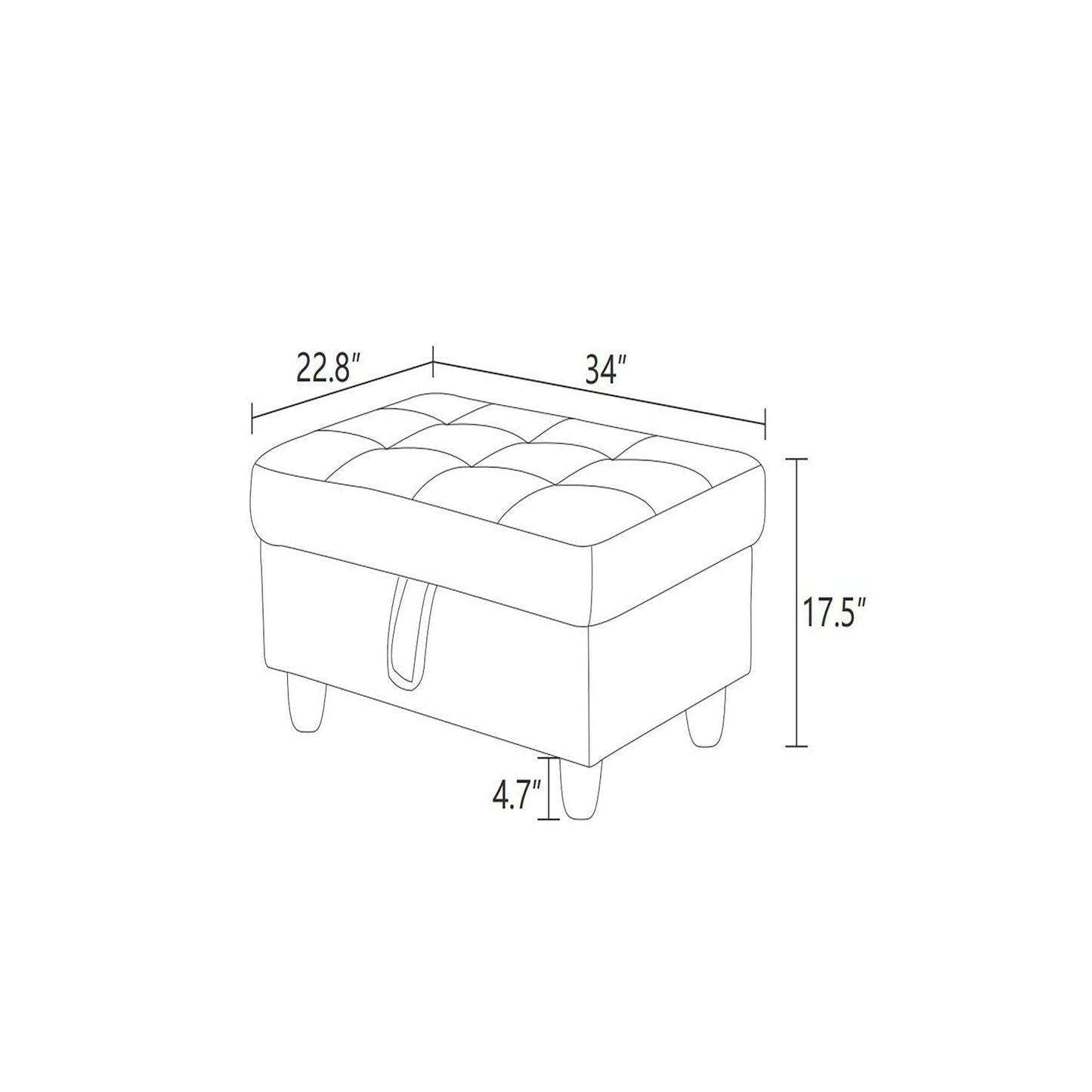 Pouf contenitore per soggiorno in flanella rossa e PVC