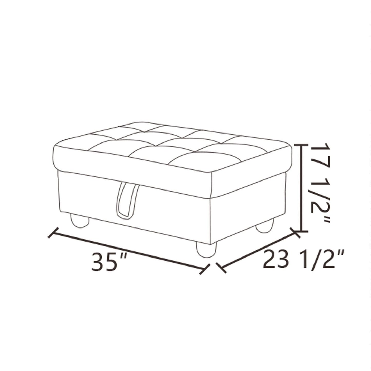 Pouf contenitore per soggiorno in flanella rossa e PVC