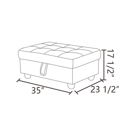 Pouf contenitore per soggiorno in flanella rossa e PVC