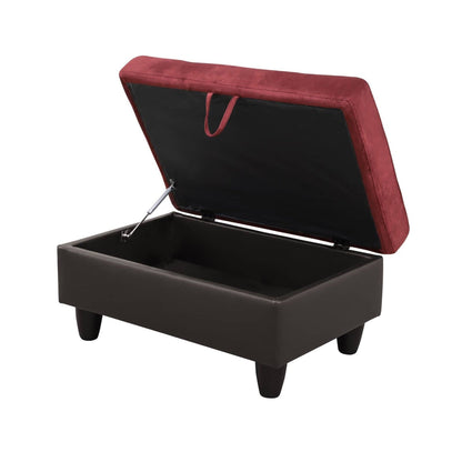 Pouf contenitore per soggiorno in flanella rossa e PVC