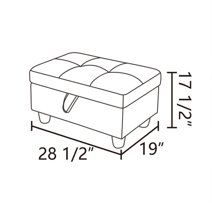 Pouf contenitore per soggiorno in flanella rossa e PVC