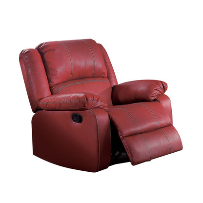 Poltrona reclinabile Motion Rocker in pelle sintetica rossa