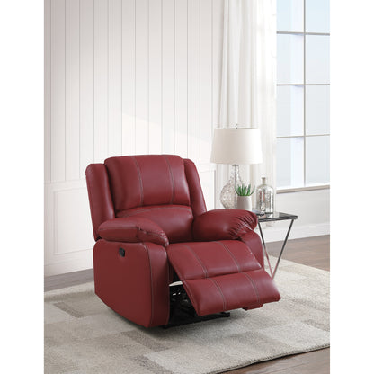 Poltrona reclinabile Motion Rocker in pelle sintetica rossa