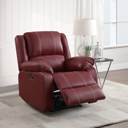 Poltrona reclinabile Motion Rocker in pelle sintetica rossa