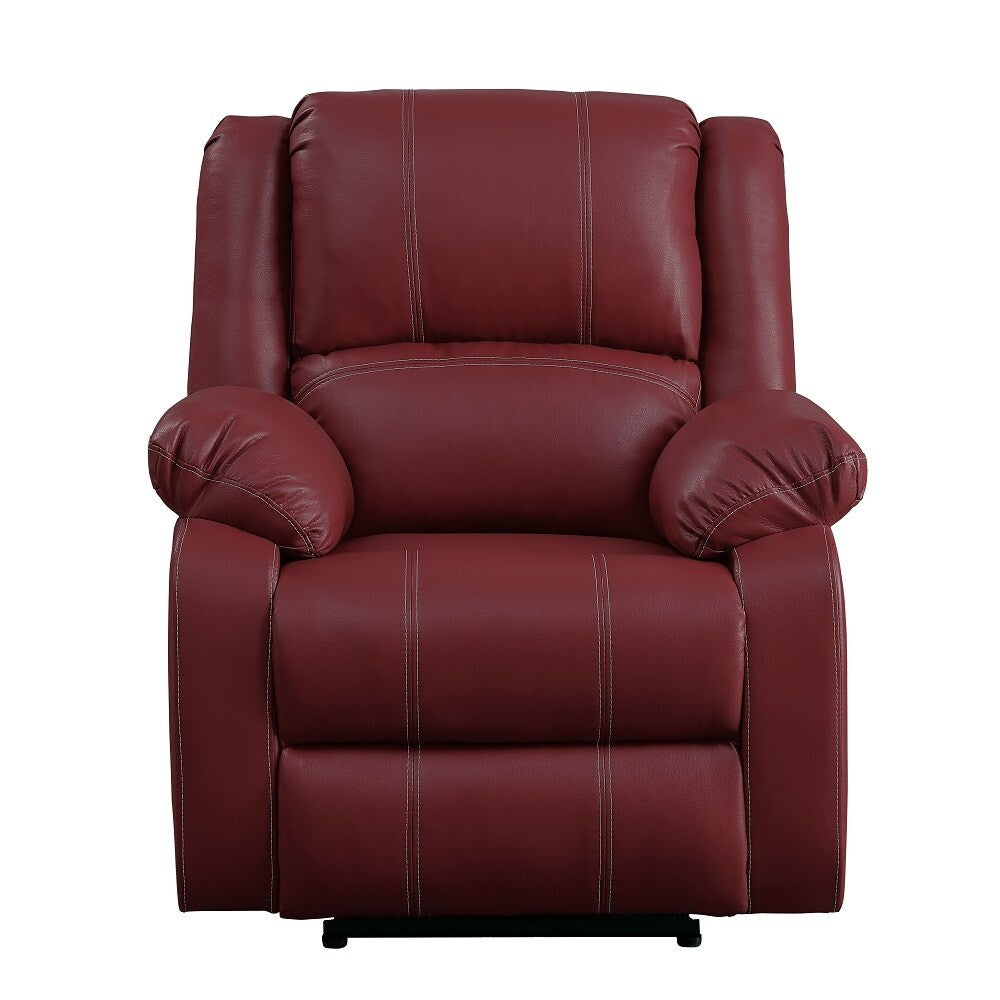 Poltrona reclinabile Motion Rocker in pelle sintetica rossa