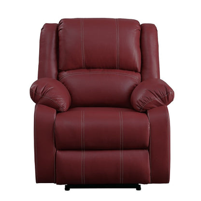 Poltrona reclinabile Motion Rocker in pelle sintetica rossa