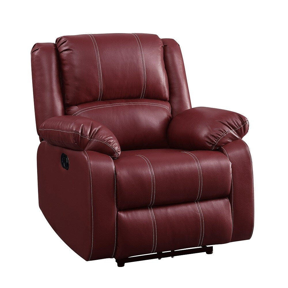Poltrona reclinabile Motion Rocker in pelle sintetica rossa