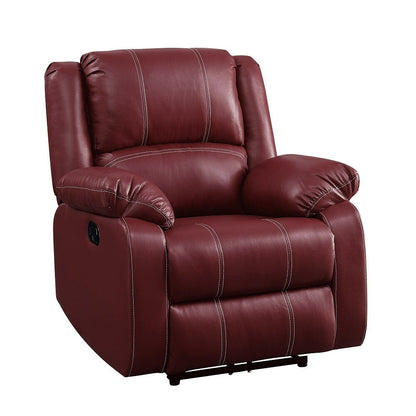Poltrona reclinabile Motion Rocker in pelle sintetica rossa