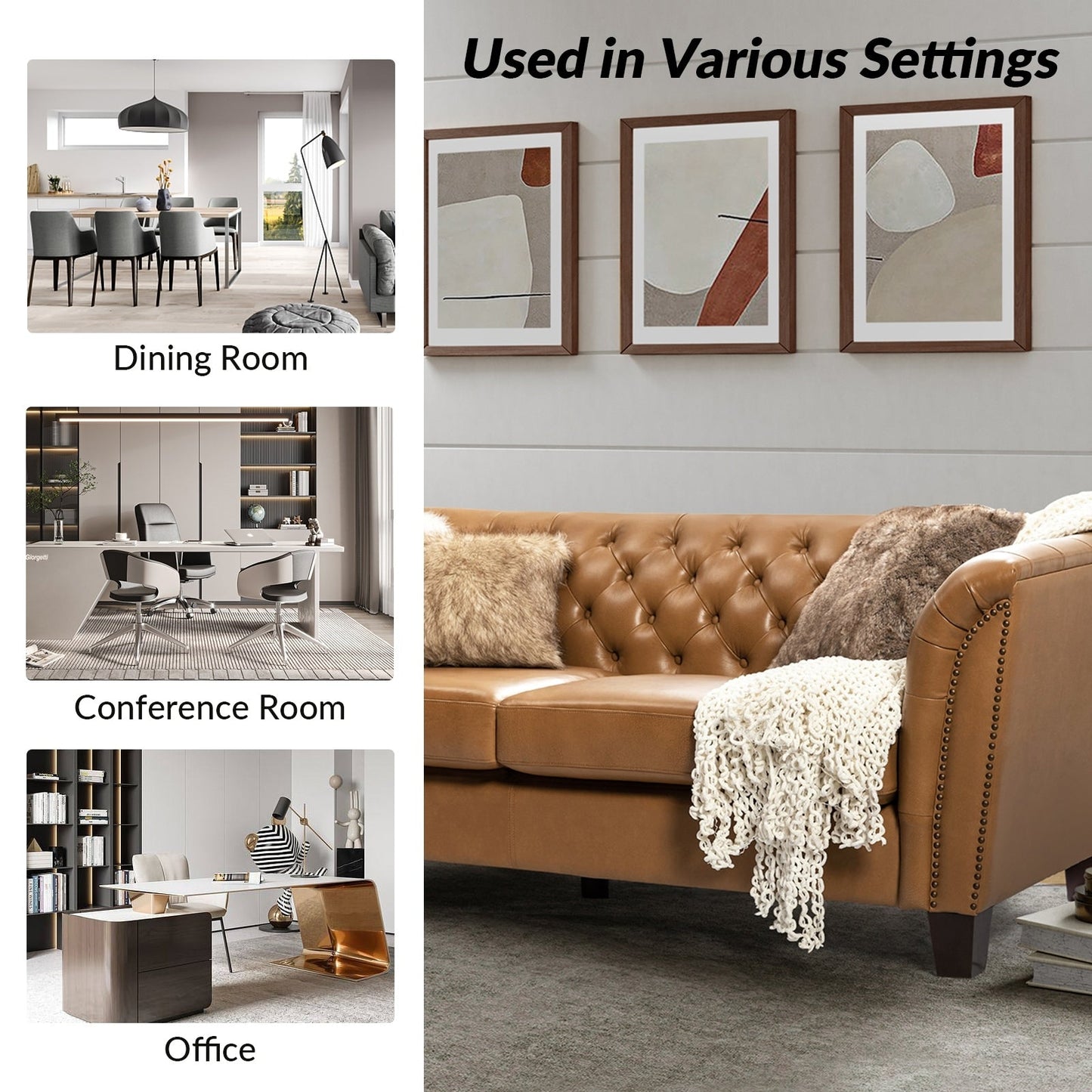 Divano letto imbottito in vera pelle Regina 82.5 per soggiorno di HULALA HOME