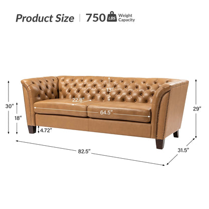 Divano letto imbottito in vera pelle Regina 82.5 per soggiorno di HULALA HOME