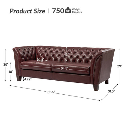 Divano letto imbottito in vera pelle Regina 82.5 per soggiorno di HULALA HOME