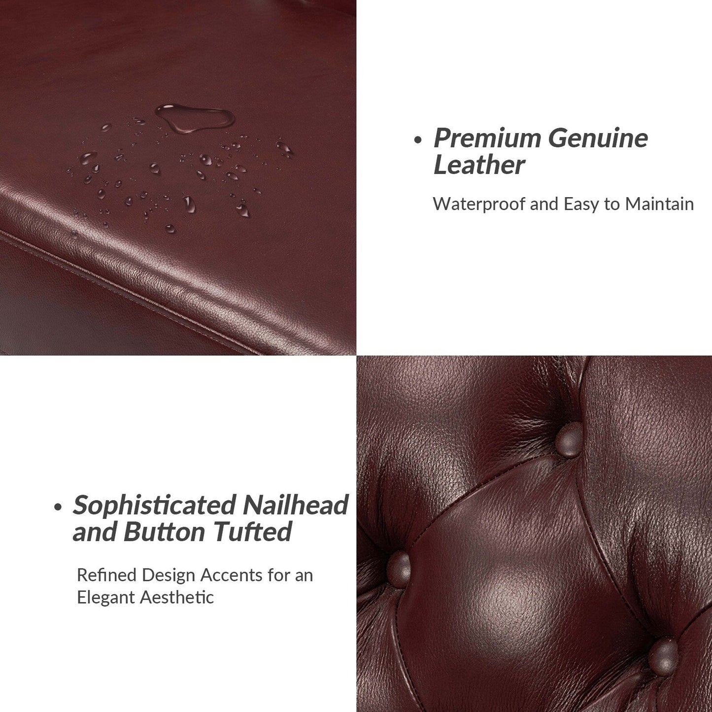 Divano letto imbottito in vera pelle Regina 82.5 per soggiorno di HULALA HOME