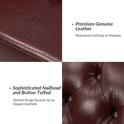 Divano letto imbottito in vera pelle Regina 82.5 per soggiorno di HULALA HOME