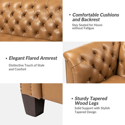 Divano letto imbottito in vera pelle Regina 82.5 per soggiorno di HULALA HOME