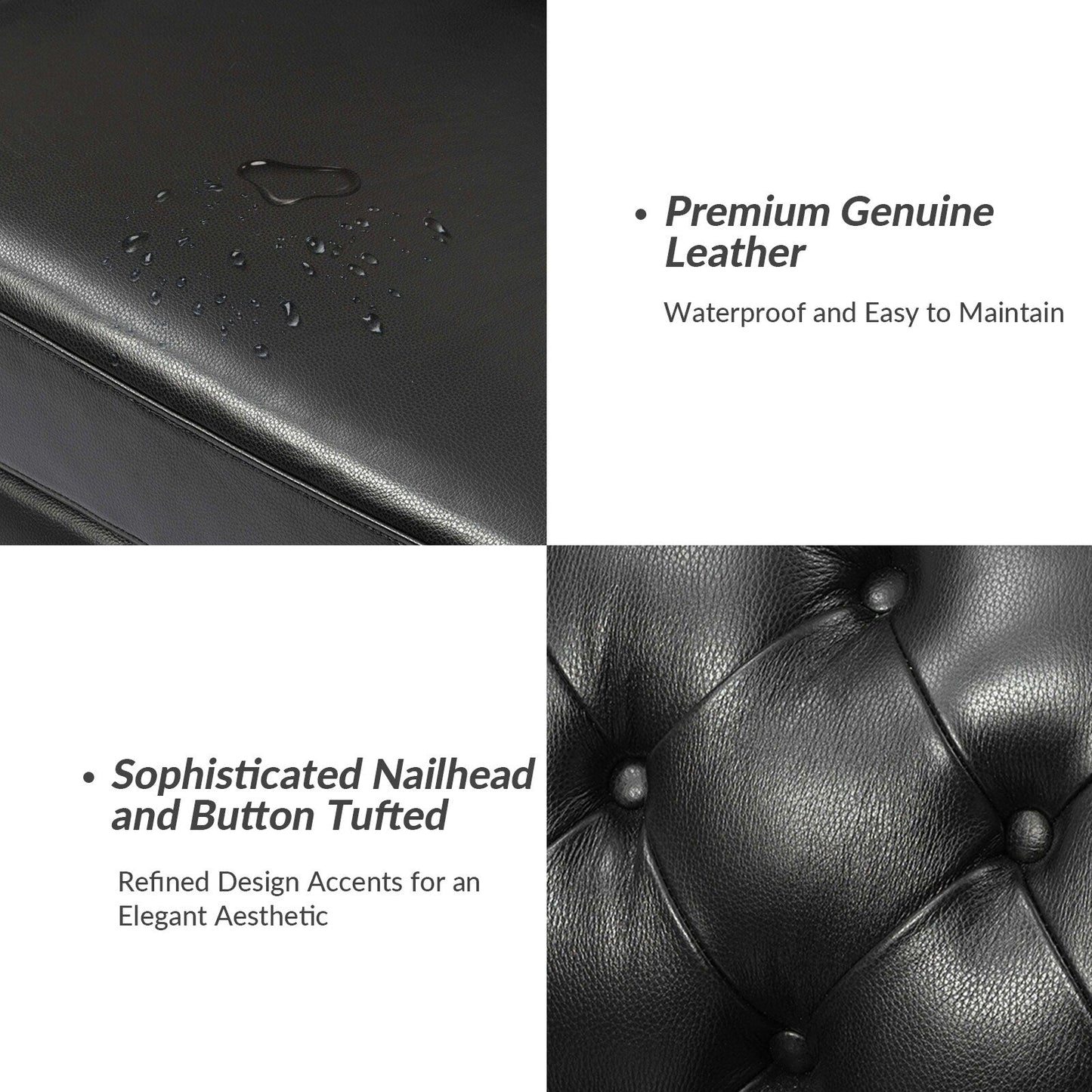 Divano letto imbottito in vera pelle Regina 82.5 per soggiorno di HULALA HOME