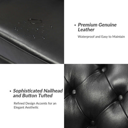 Divano letto imbottito in vera pelle Regina 82.5 per soggiorno di HULALA HOME