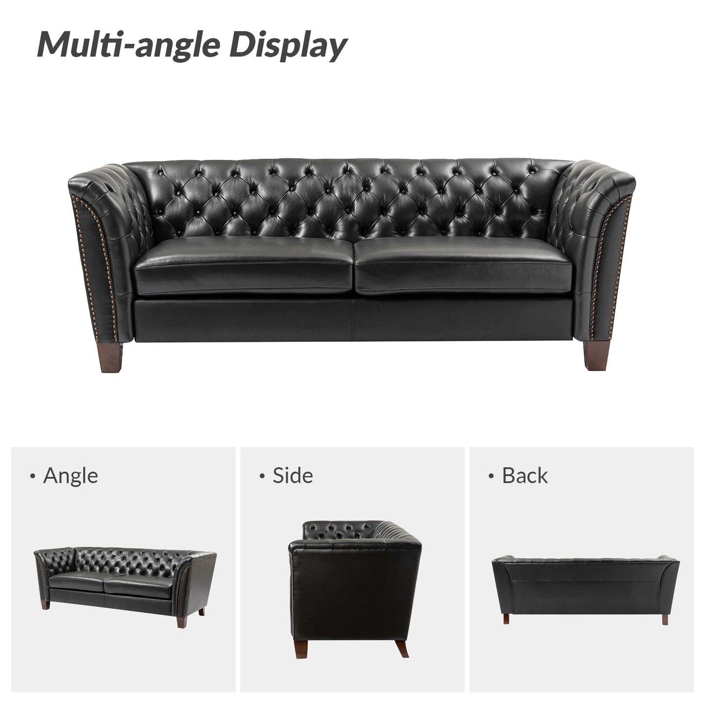 Divano letto imbottito in vera pelle Regina 82.5 per soggiorno di HULALA HOME